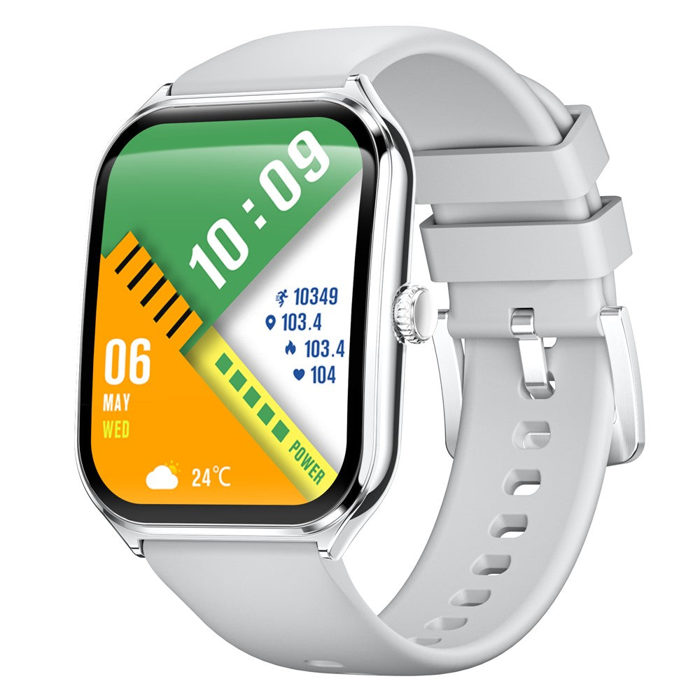 MT61 Ultra Thin Smart Watch 1.96 Inch AMOLED Curved Screen Bluetooth-compatible Calling Health Monitor, Silicone Strap