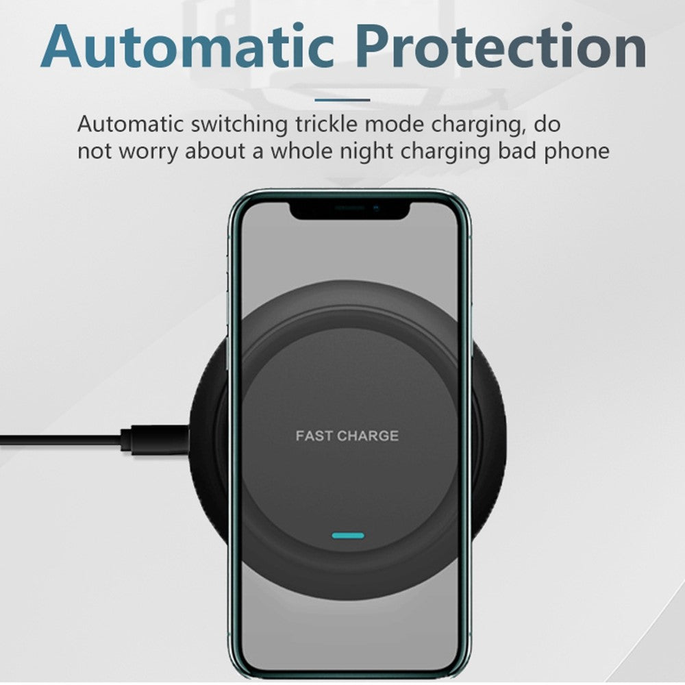 Q18 Round Shape Wireless Charger 15W Fast Charging Desktop Charging Pad