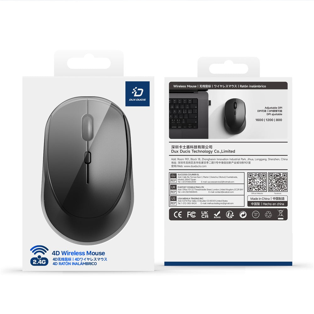 Wireless Mouse  DUX DUCIS DM Series 4D 2.4G Wireless Mouse 1600DPI Adjustable Mice for Laptop/Notebook