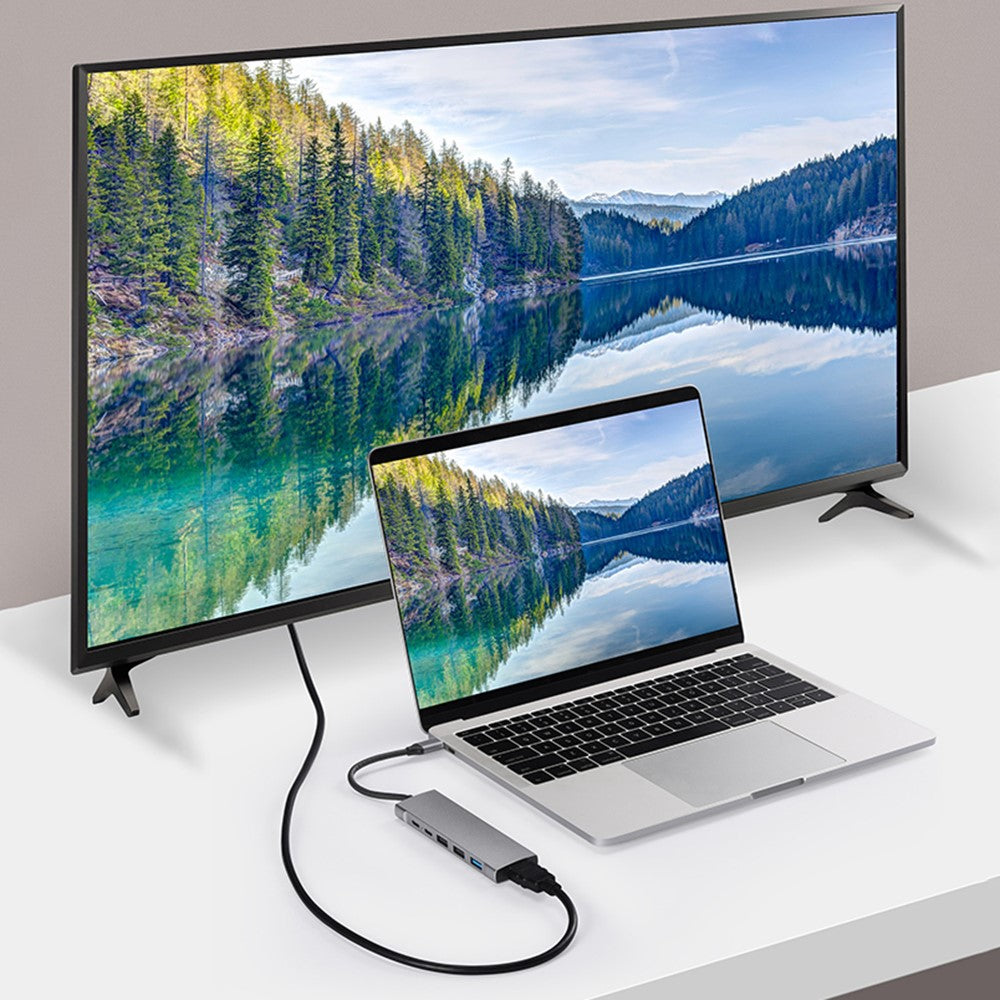 9 in 1 Docking Station 4K 30Hz USB C Hub HDMI Compatible 100W PD USB 3.0 + 2.0 Multiport Adapter for Laptop PC