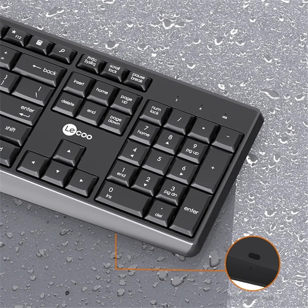 LENOVO LECOO KW211 Wireless Keyboard Mouse Combo 2.4G for Office 106 Keys 1200 DPI