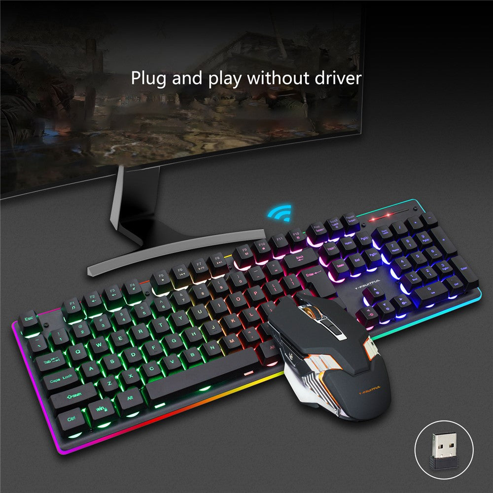 Y-FRUITFUL KM99 Backlit Bluetooth-compatible Keyboard Mouse Set for Home Office