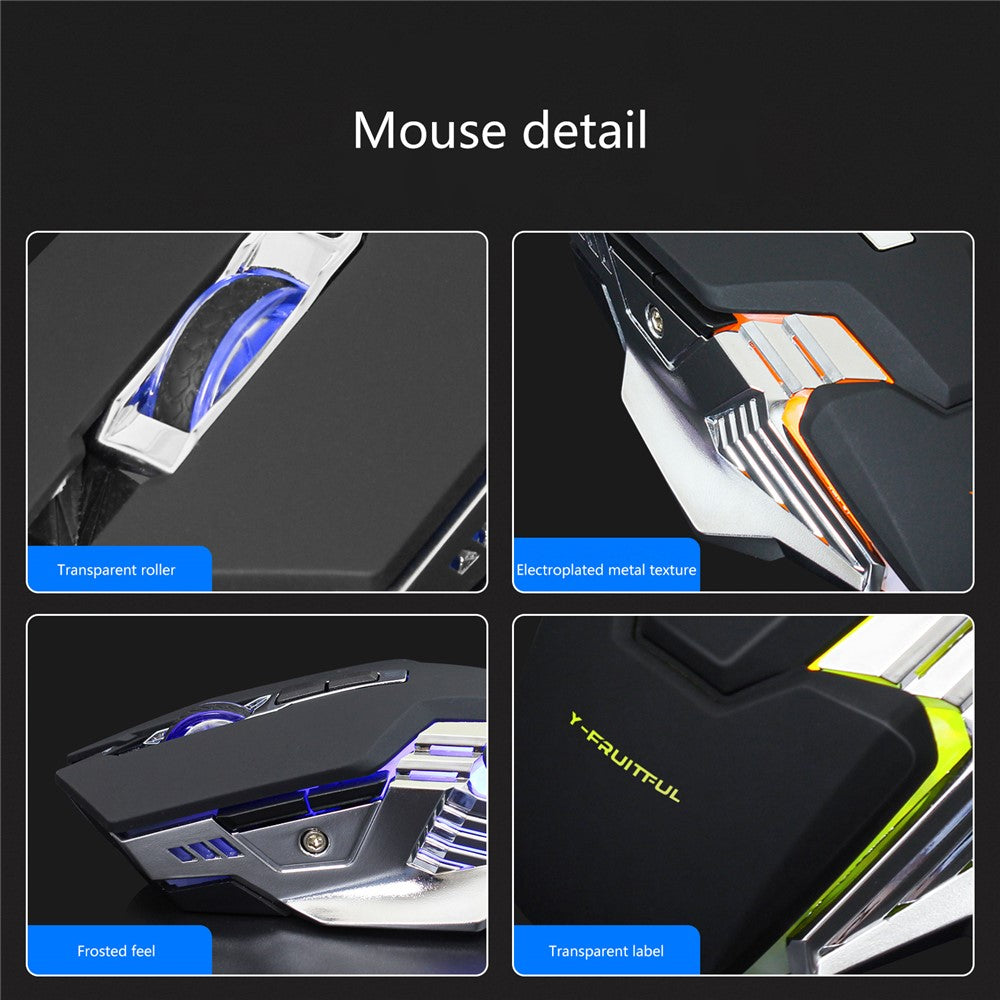 Y-FRUITFUL KM99 Backlit Bluetooth-compatible Keyboard Mouse Set for Home Office