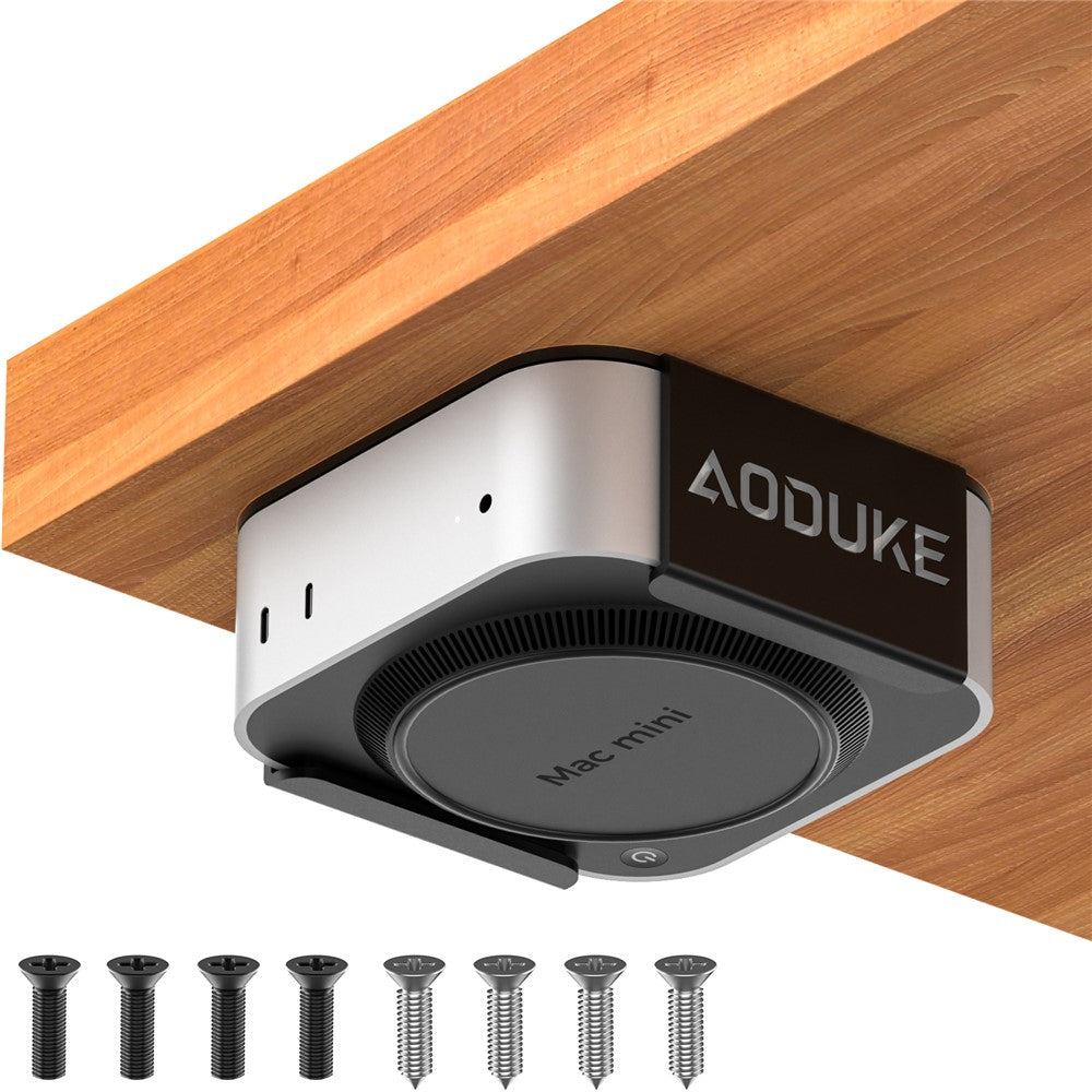 AJM4-B For Mac Mini M4  /  M4 Pro Mini PC Stand Aluminum Alloy Under Desk Mounting Bracket