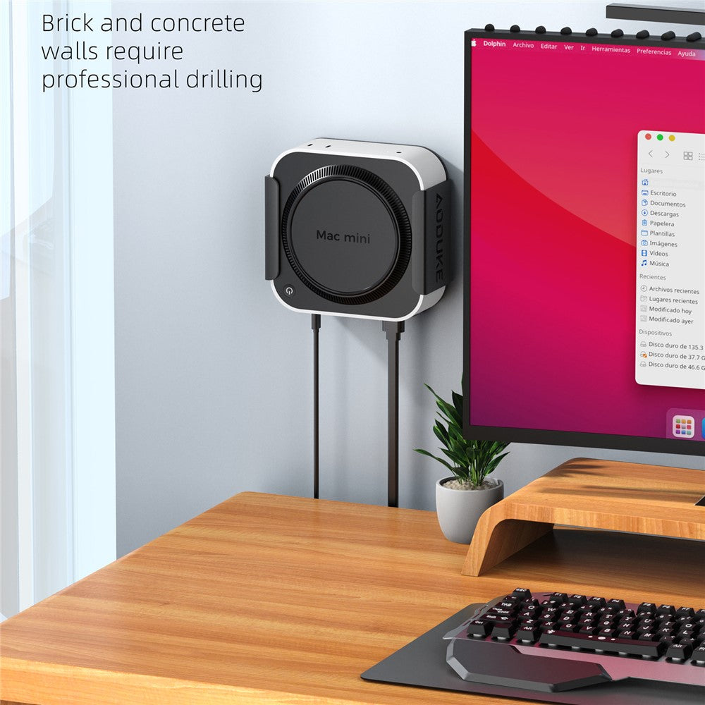 AJM4-B For Mac Mini M4  /  M4 Pro Mini PC Stand Aluminum Alloy Under Desk Mounting Bracket