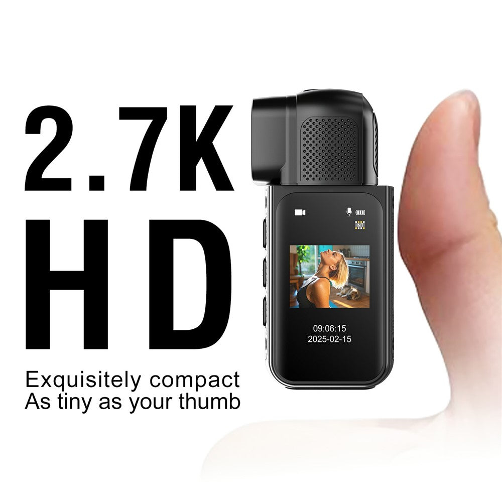 S80 Thumb Camera 2.7K Ultra HD 180 Degree Rotatable Lens 1.47 Inch Screen WiFi Mini Action Camera