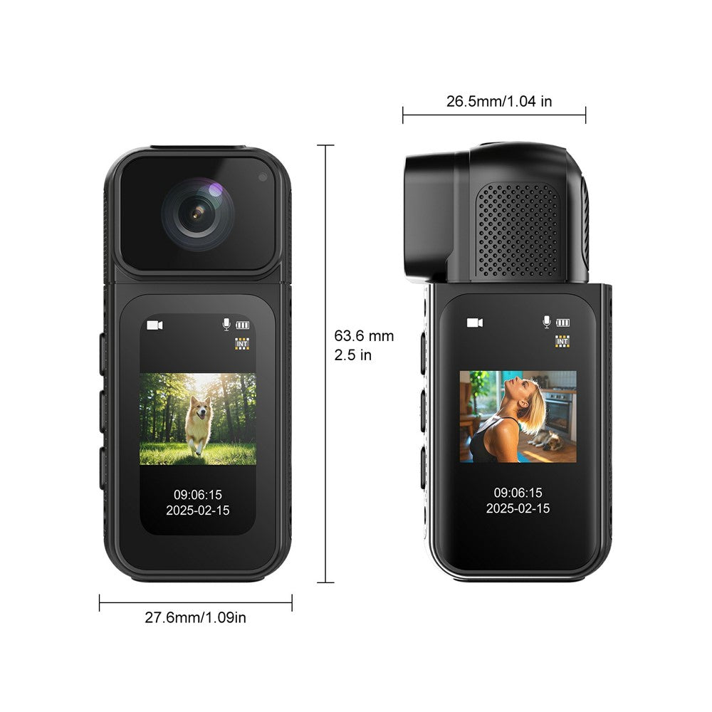 S80 Thumb Camera 2.7K Ultra HD 180 Degree Rotatable Lens 1.47 Inch Screen WiFi Mini Action Camera