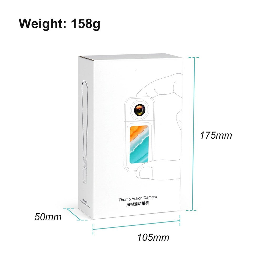 S80 Thumb Camera 2.7K Ultra HD 180 Degree Rotatable Lens 1.47 Inch Screen WiFi Mini Action Camera