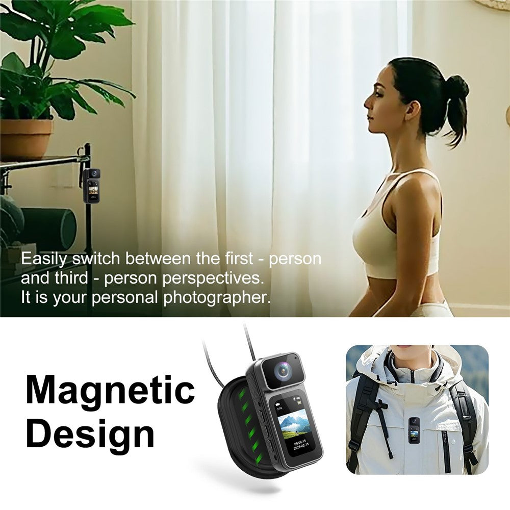 S80 Thumb Camera 2.7K Ultra HD 180 Degree Rotatable Lens 1.47 Inch Screen WiFi Mini Action Camera