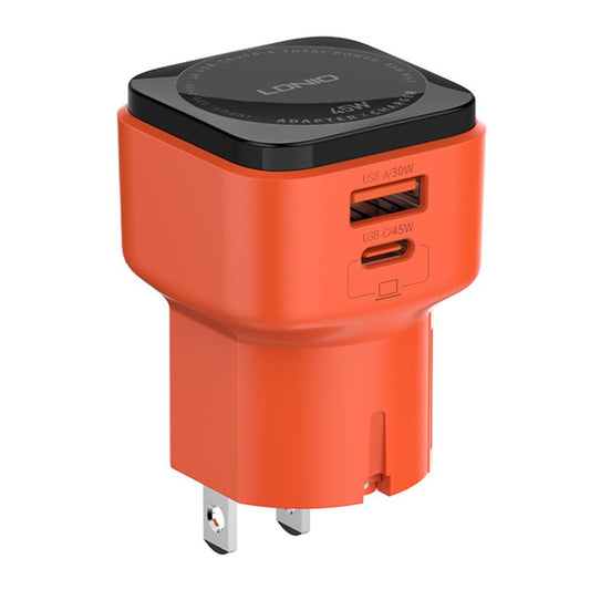 LDNIO Q2420 45W GaN Fast Charger with USB-C Cable Dual Port USB-C USB-A Global Travel PD Fast Charging Adapter