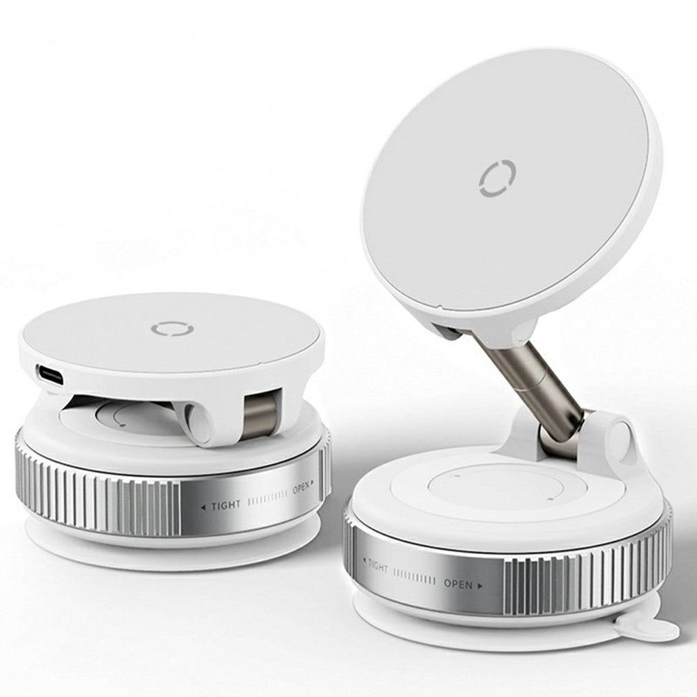 X68W Foldable Car Dashboard Magnetic Phone Mount 15W Wireless Charging Vacuum Suction Cup Stand