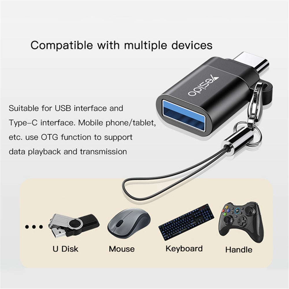 YESIDO USB-C to USB OTG Adapter with Keychain