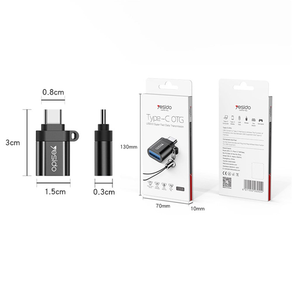 YESIDO USB-C to USB OTG Adapter with Keychain