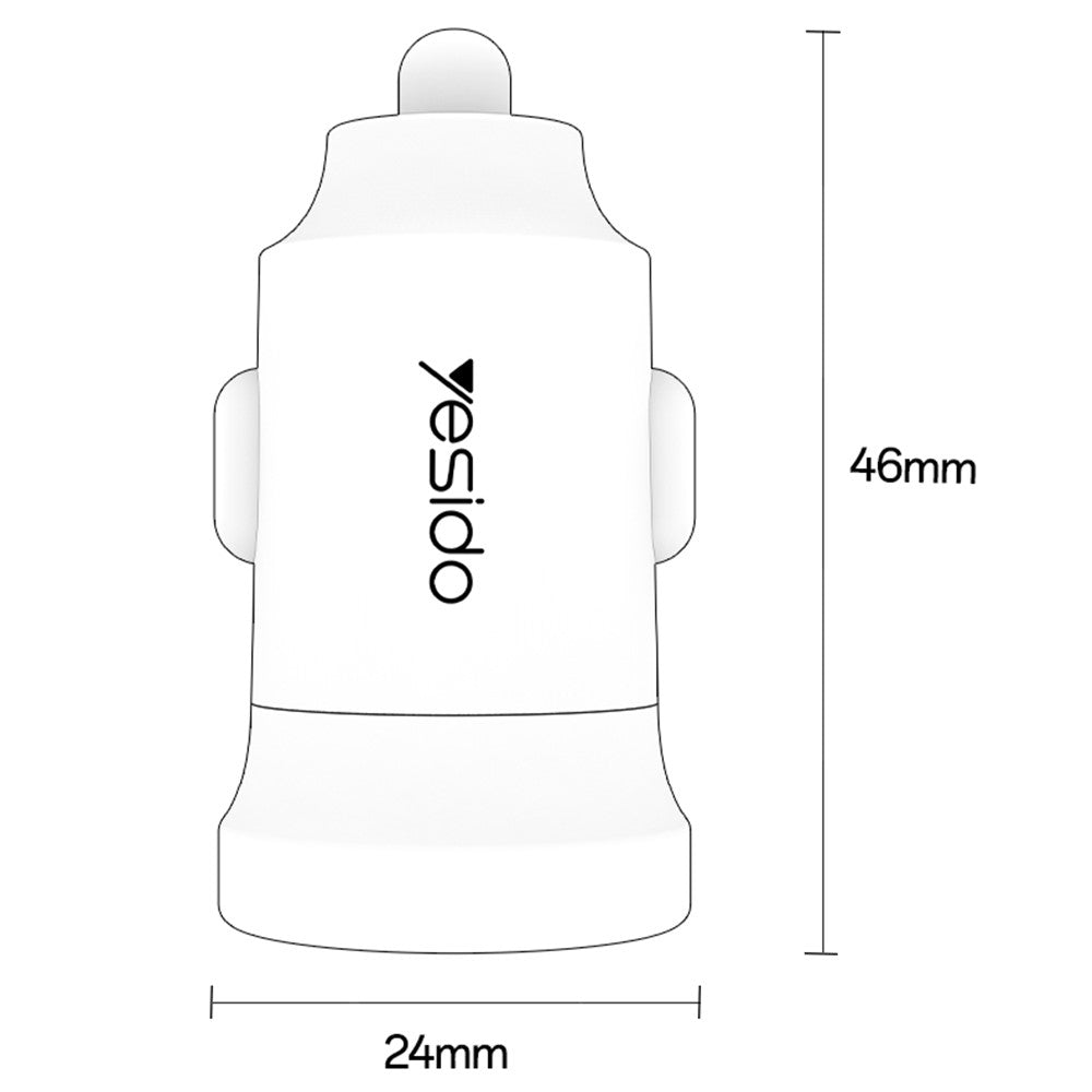 YESIDO Y74 Car Charger 30W Fast Charging Single USB-C Port Cigarette Lighter Power Adapter
