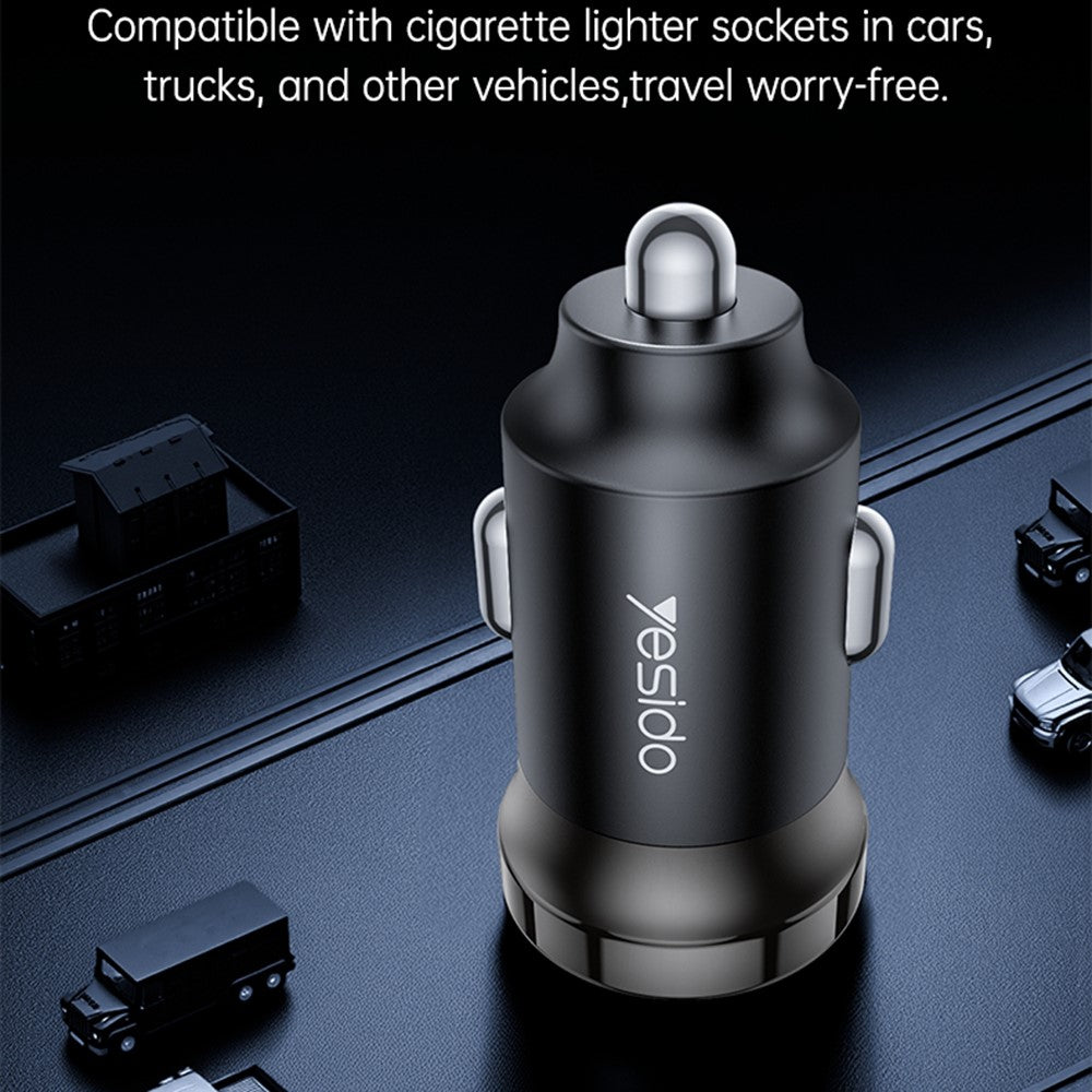 YESIDO Y74 Car Charger 30W Fast Charging Single USB-C Port Cigarette Lighter Power Adapter