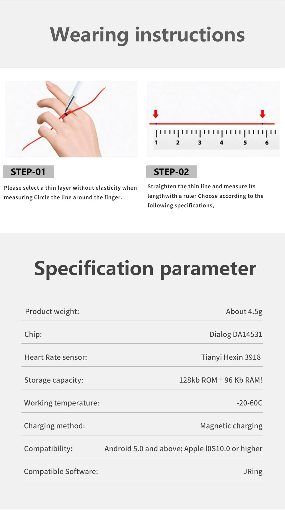 PX02 Crack Design Multi-Function Health Monitoring Smart Ring with Charging Case