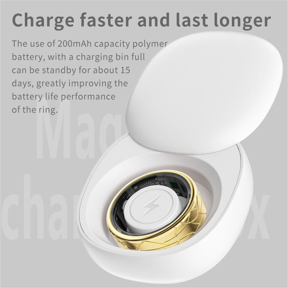PX02 Crack Design Multi-Function Health Monitoring Smart Ring with Charging Case
