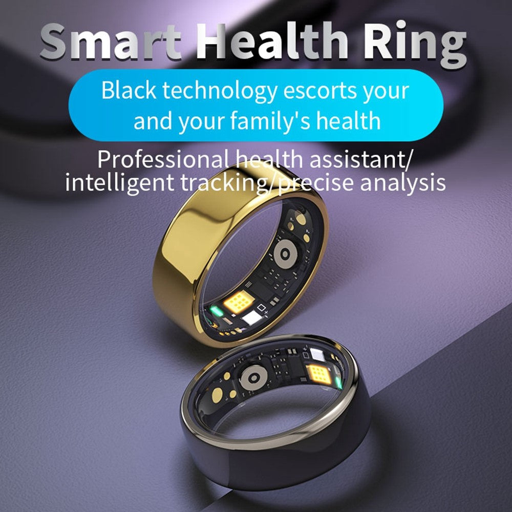 RC20 Waterproof Bluetooth-compatible Health Monitoring Smart Ring Stainless Steel Finger Ring, Magnetic Charging Cable