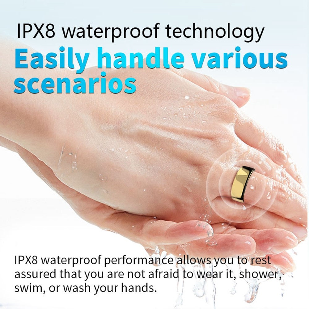 RC20 Waterproof Bluetooth-compatible Health Monitoring Smart Ring Stainless Steel Finger Ring, Magnetic Charging Cable