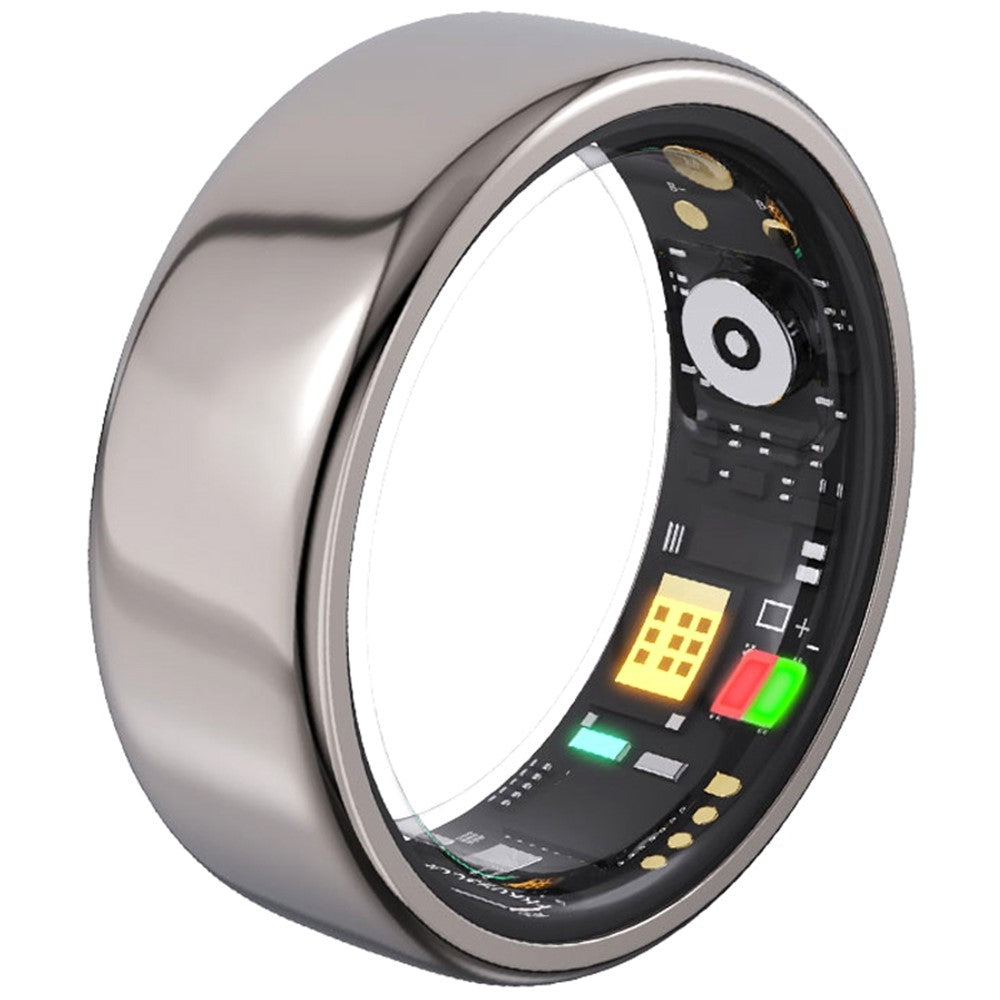 RC20 Waterproof Bluetooth-compatible Health Monitoring Smart Ring Stainless Steel Finger Ring, Magnetic Charging Cable