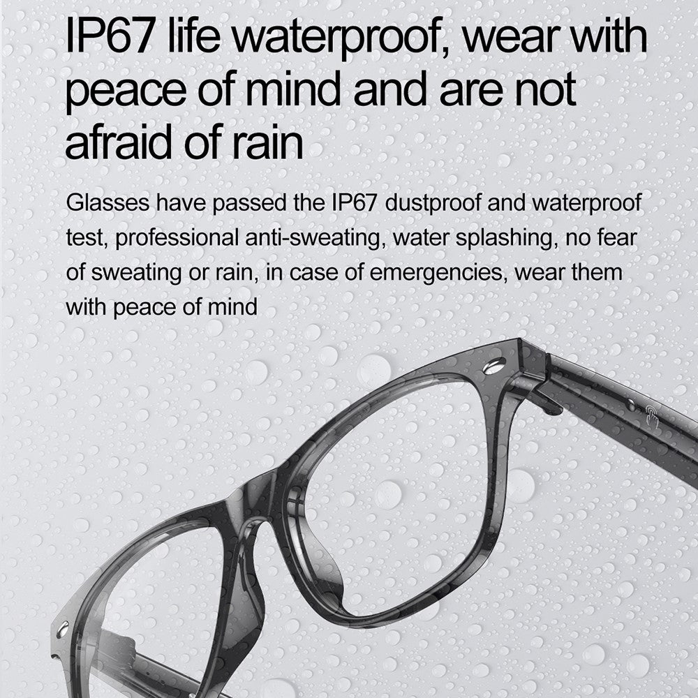 W100 AI Translation Smart Glasses Bluetooth-Compatible Call Music Fashion Sports IP67 Waterproof Hall Sensor Glasses