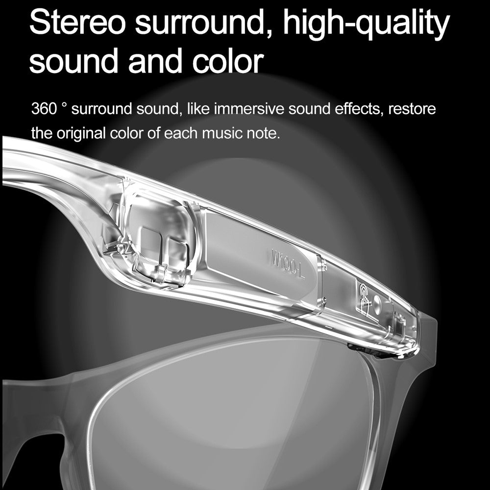 W100 AI Translation Smart Glasses Bluetooth-Compatible Call Music Fashion Sports IP67 Waterproof Hall Sensor Glasses