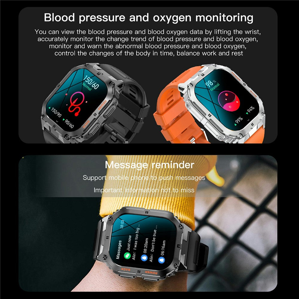 K61Pro Smart Watch with 1.96" AMOLED Display – Bluetooth Calling, Health Monitoring & Sports Tracking