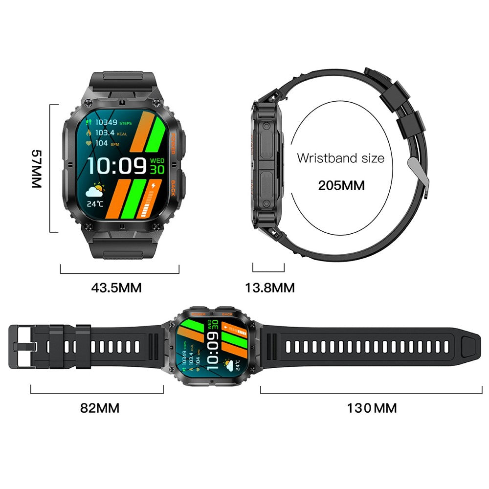 K61Pro Smart Watch with 1.96" AMOLED Display – Bluetooth Calling, Health Monitoring & Sports Tracking