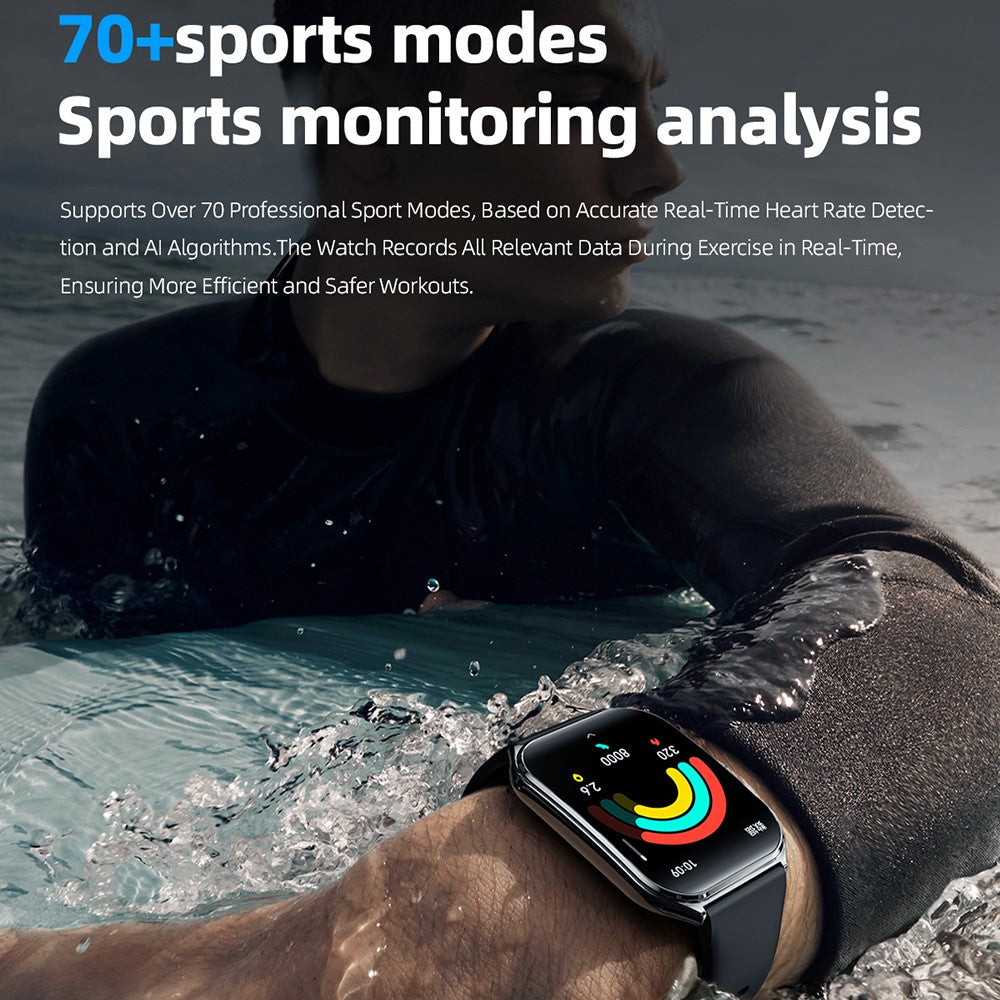 MT61 Ultra Thin Smart Watch 1.96 Inch AMOLED Curved Screen Bluetooth-compatible Calling Health Monitor, Silicone Strap