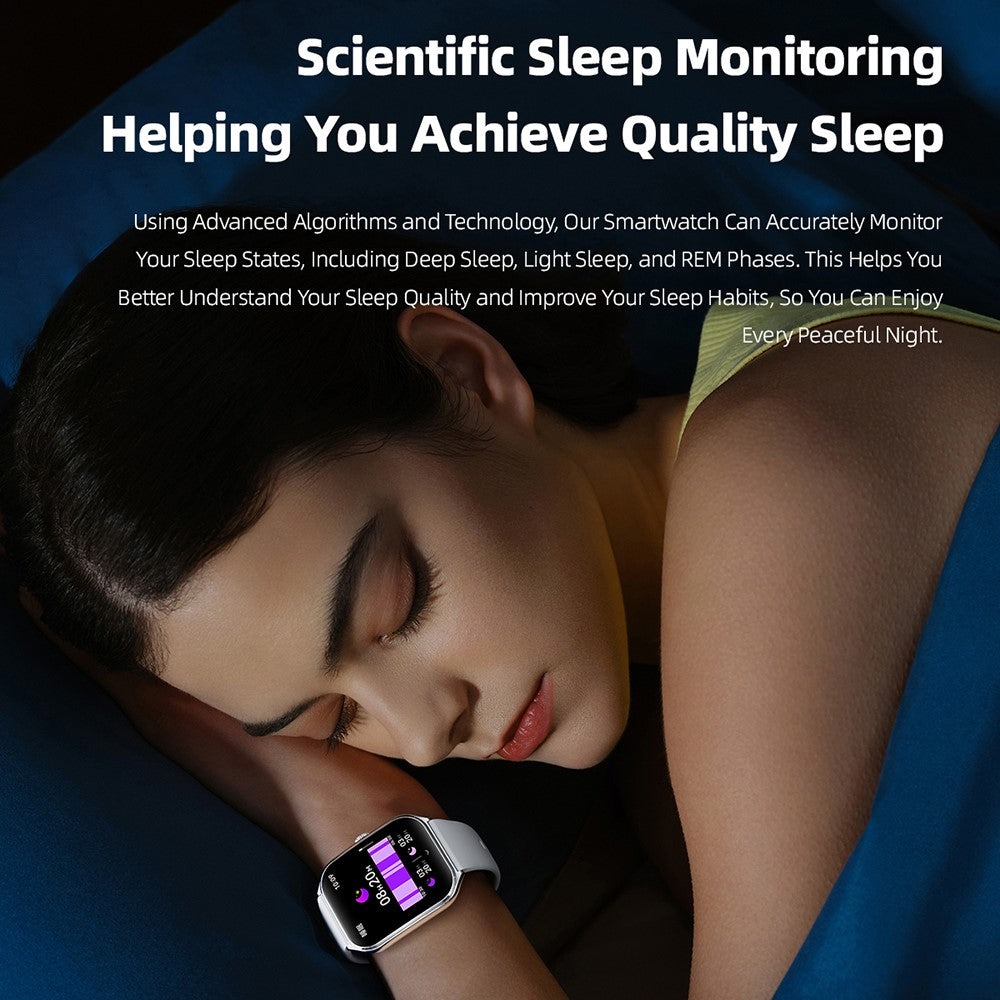 MT61 Ultra Thin Smart Watch 1.96 Inch AMOLED Curved Screen Bluetooth-compatible Calling Health Monitor, Silicone Strap