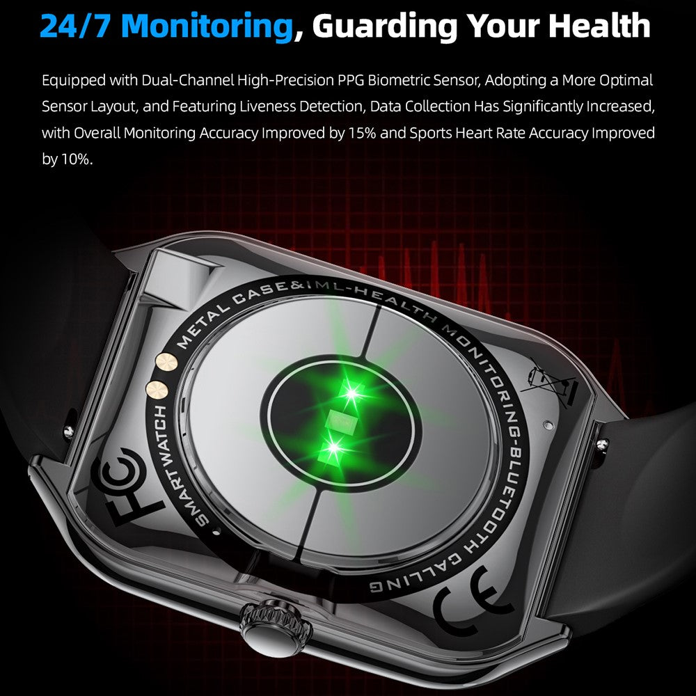 MT61 Ultra Thin Smart Watch 1.96 Inch AMOLED Curved Screen Bluetooth-compatible Calling Health Monitor, Silicone Strap