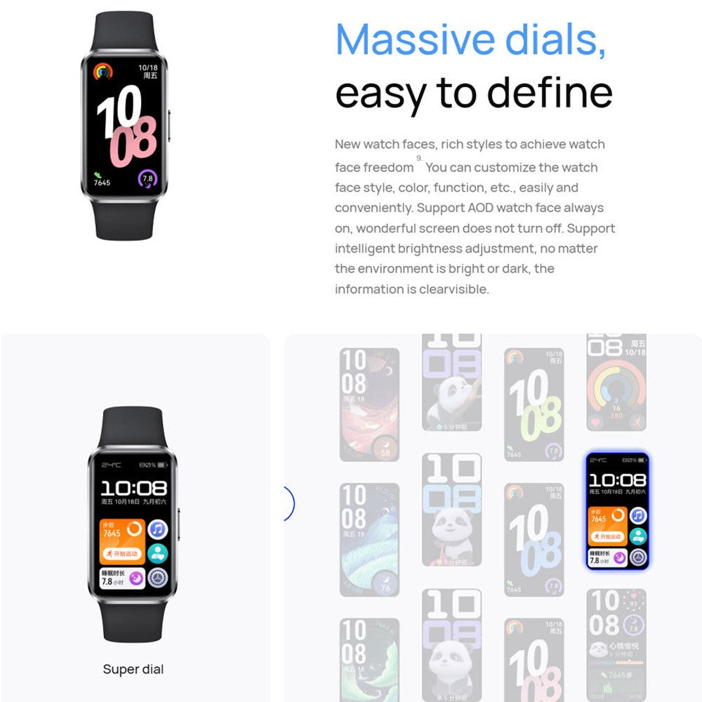 HUAWEI Band 10 1.47 Inch AMOLED Smart Bracelet Fitness Tracker Aluminum Alloy Case Health Monitoring Smart Wristband (Chinese Version)
