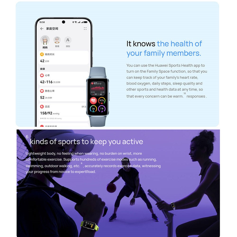 HUAWEI Band 10 1.47 Inch AMOLED Smart Bracelet Fitness Tracker Aluminum Alloy Case Health Monitoring Smart Wristband (Chinese Version)