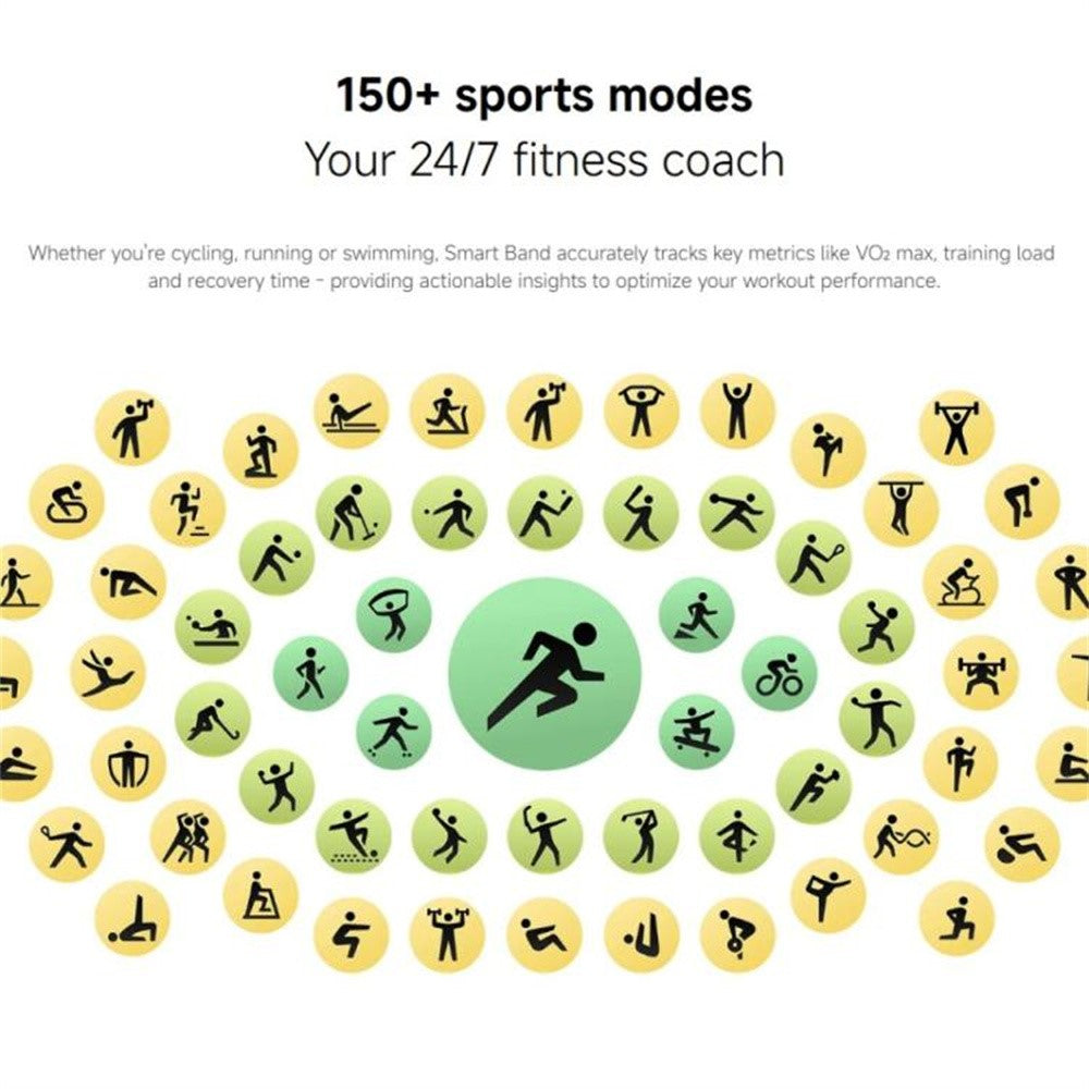 XIAOMI Smart Band 10 1.72 Inch AMOLED Screen Fitness Tracker 5ATM Waterproof Heart Rate Monitor Bracelet (M2457B1)