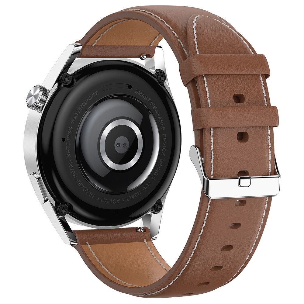 AK03Pro Smart Watch Heart Rate Monitor Fitness Tracker IP67 Waterproof Bluetooth Call Wrist Bracelet, Leather Strap