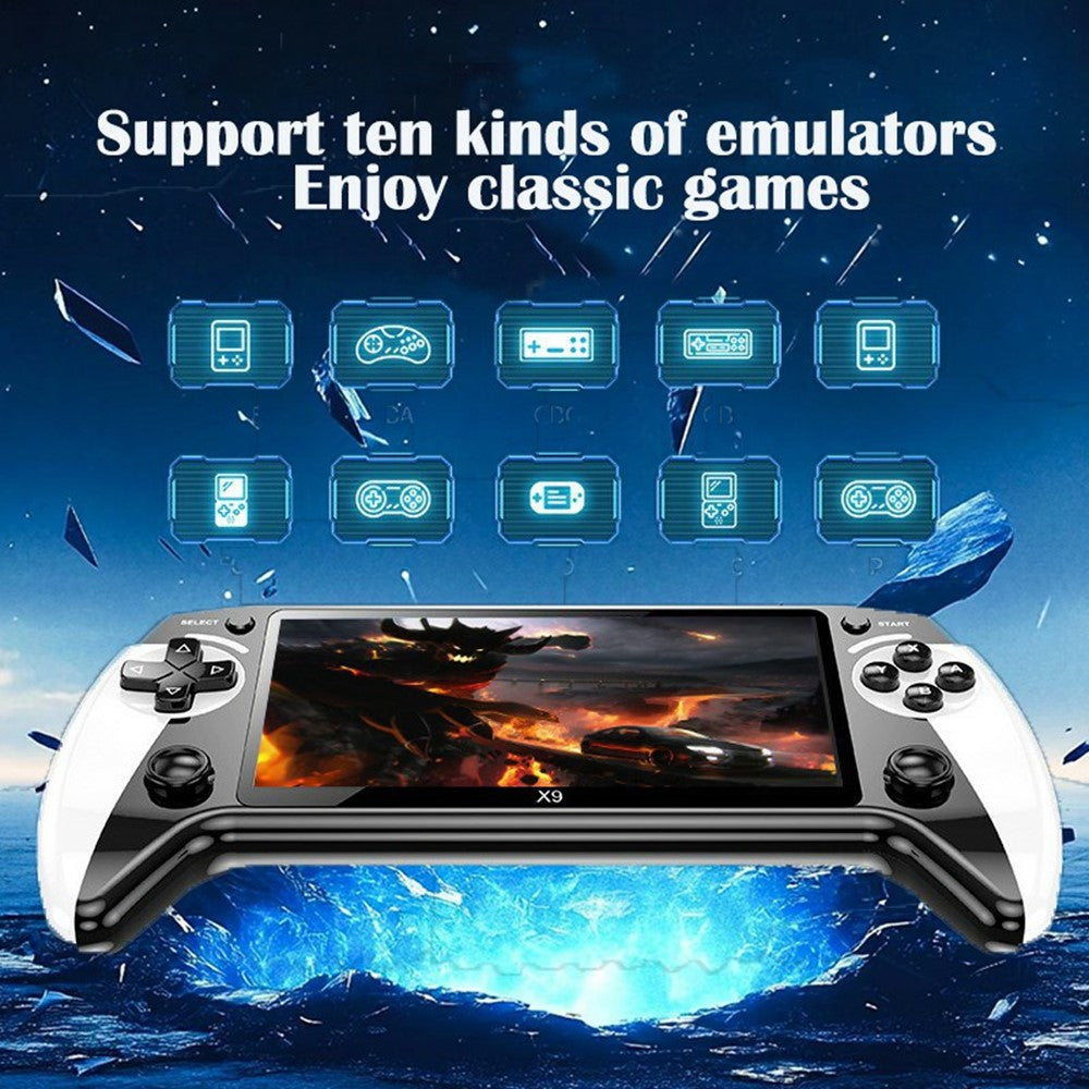 X9 5.5 inch Large Screen Handheld Game Console Retro Gaming Device with 10 Emulators