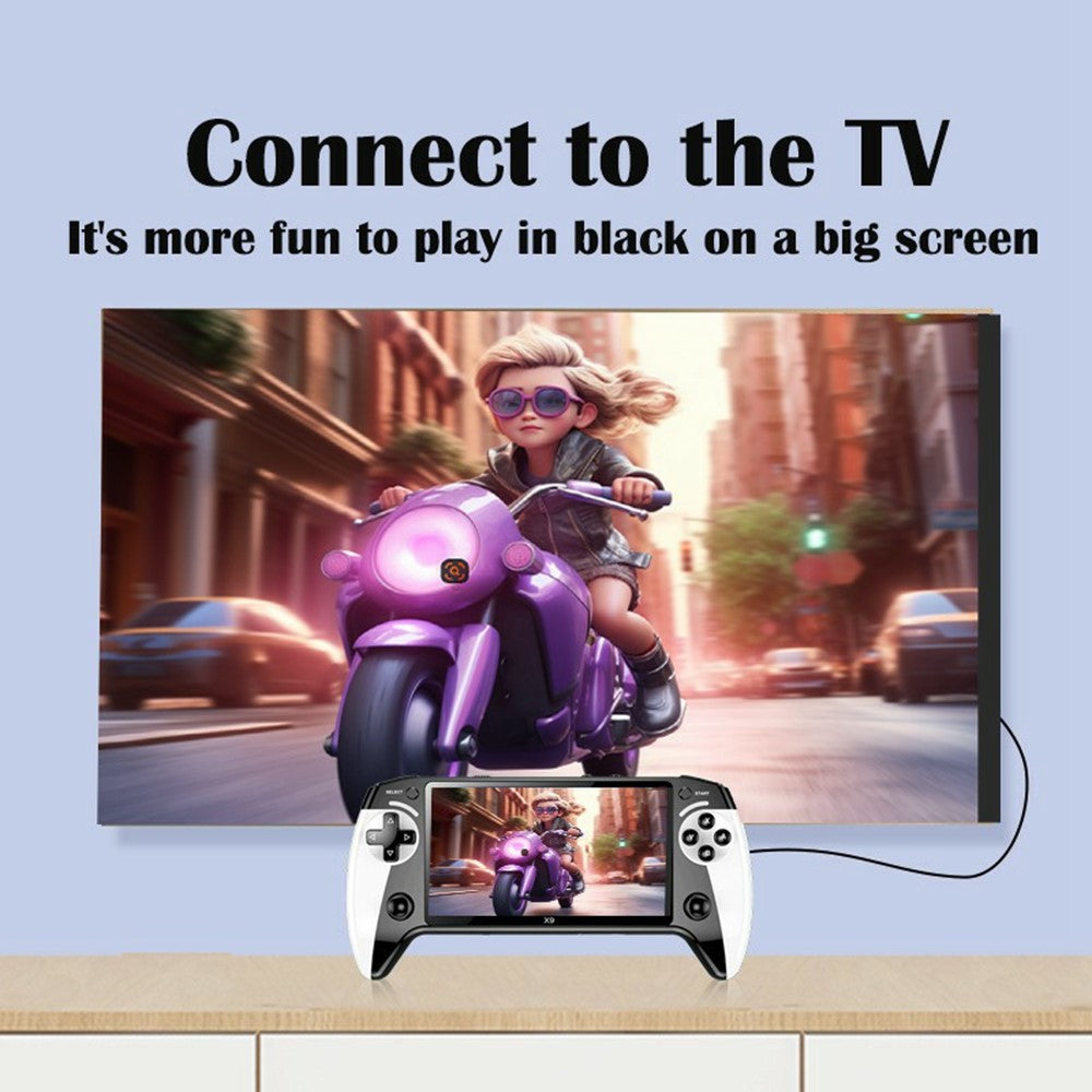 X9 5.5 inch Large Screen Handheld Game Console Retro Gaming Device with 10 Emulators