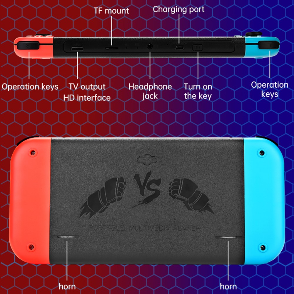 X80 7.0 inch HD Screen Handheld Game Console 20000 Games Video Game Console