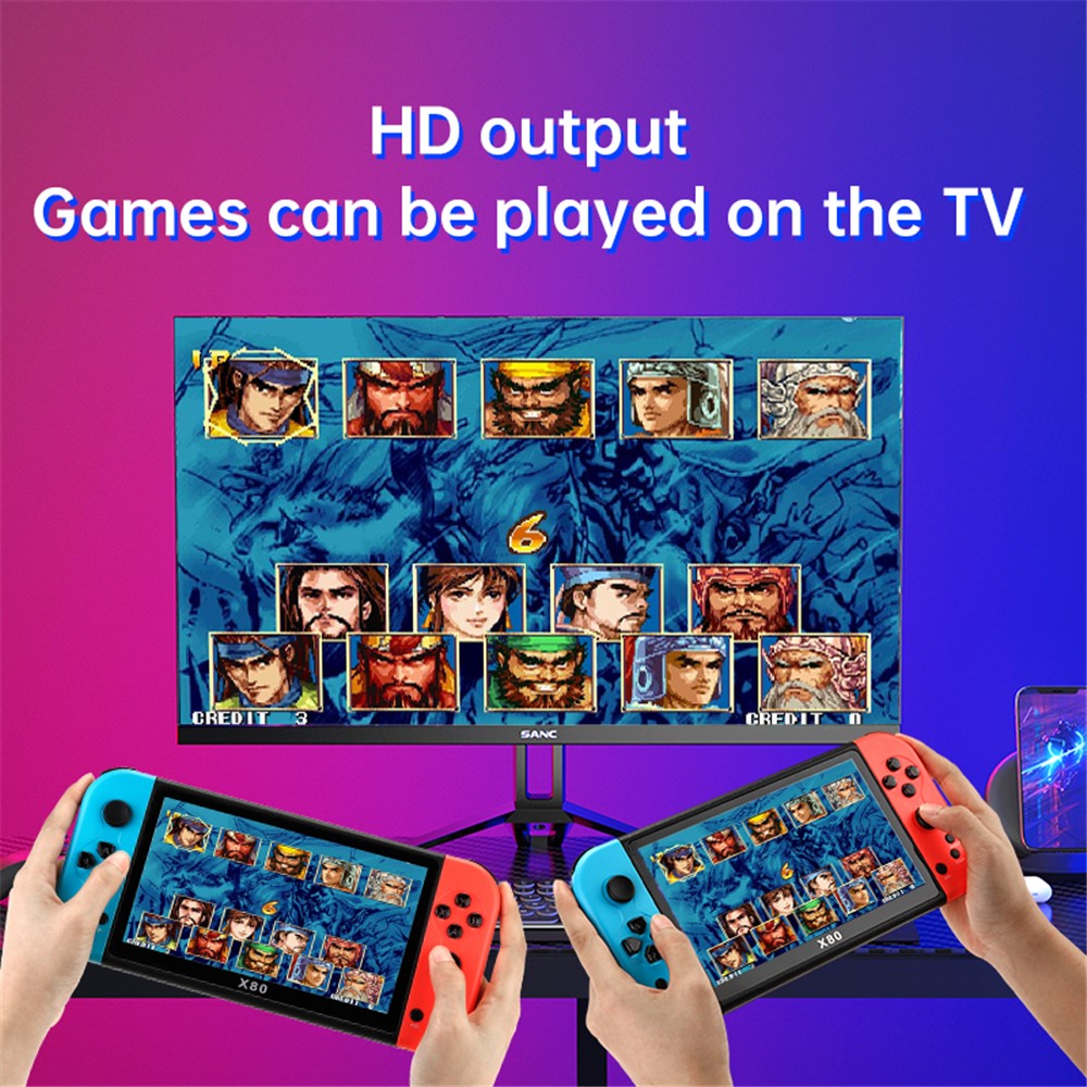 X80 7.0 inch HD Screen Handheld Game Console 20000 Games Video Game Console