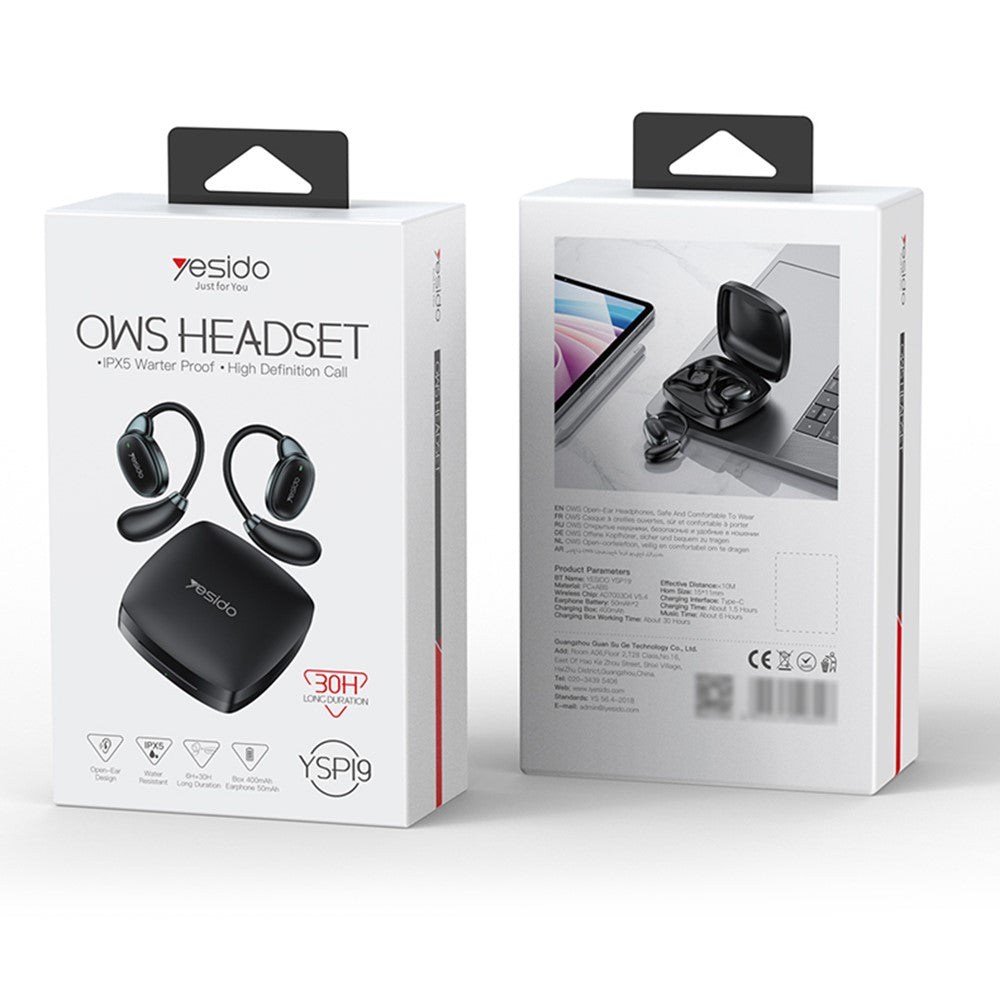 YESIDO YSP19 OWS Open-Ear Bluetooth-compatible Headphones with IPX5 Waterproof Rating