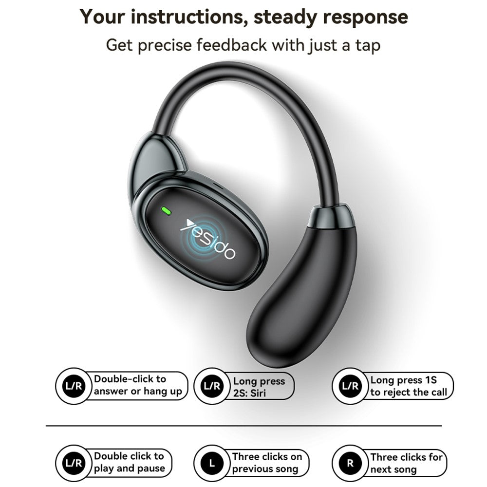 YESIDO YSP19 OWS Open-Ear Bluetooth-compatible Headphones with IPX5 Waterproof Rating