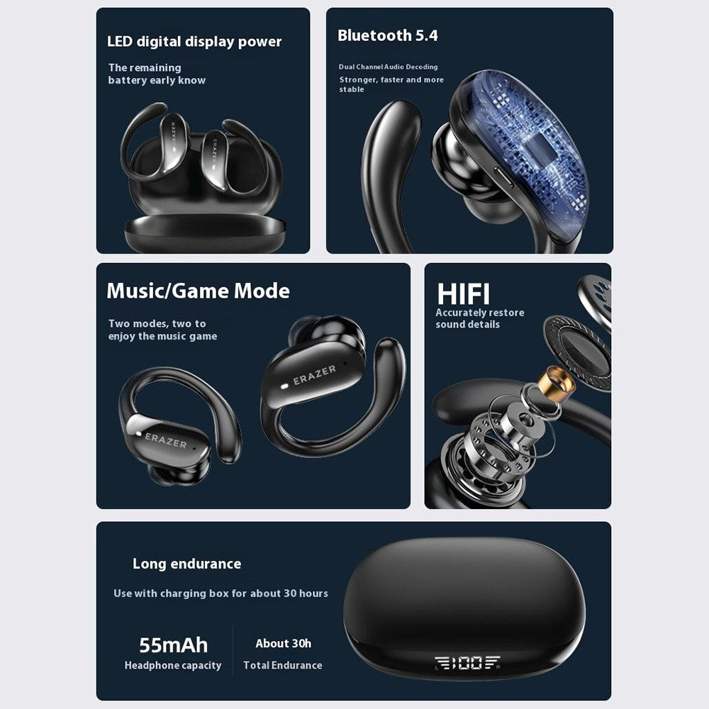 LENOVO Erazer XT80 Pro TWS Bluetooth-compatible Earphone Digital Display Earhook Sports Wireless Headset