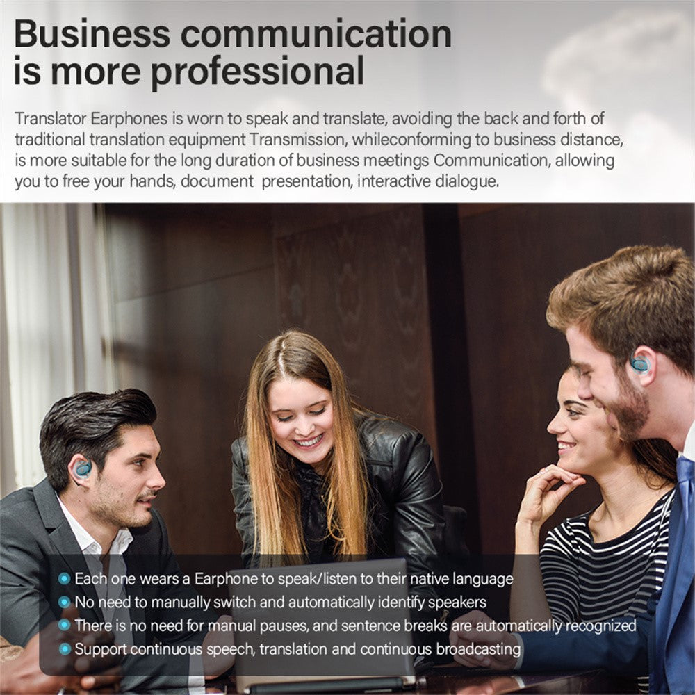 V1 Real-Time Translation Earbuds — Multi-Language Interpreter Bluetooth Earphone for Travel & Meetings