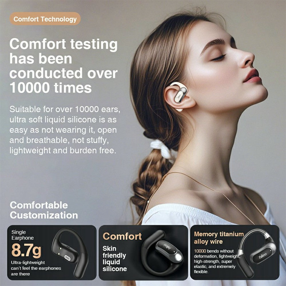 HILEO Hi95 Open-Ear Bluetooth-compatible Headphones Stereo Music Wireless Headset