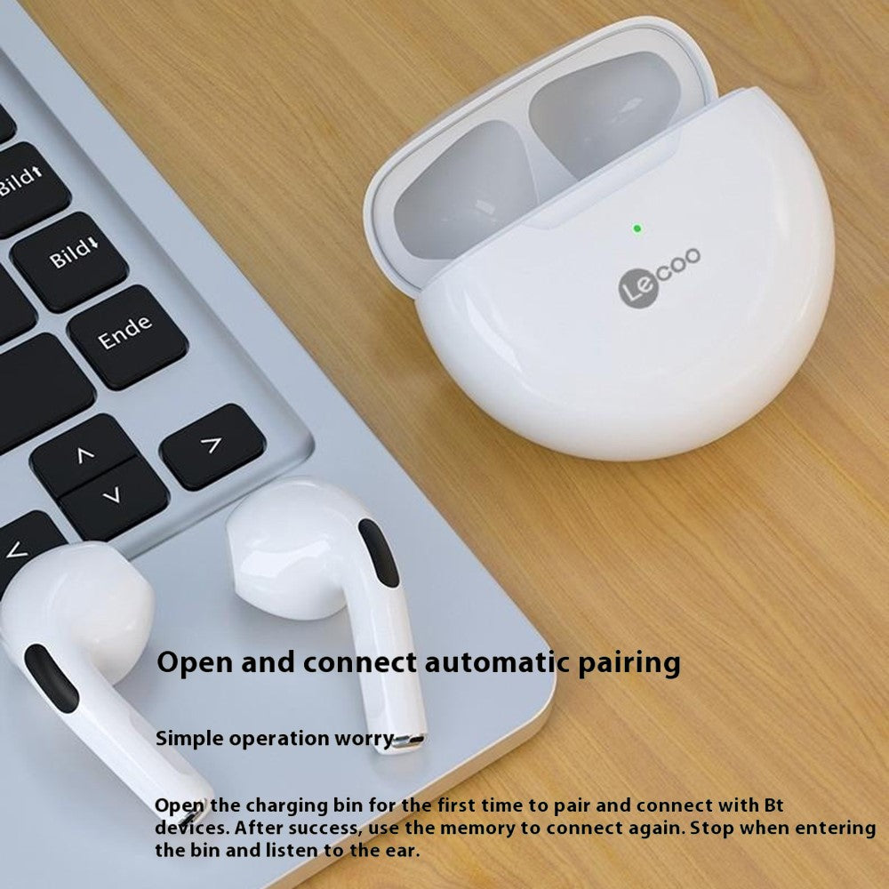 LENOVO LECOO EW305 Semi In-Ear BT Earphones Wireless Headphones Fast Connectivity High Definition Sound Earbuds