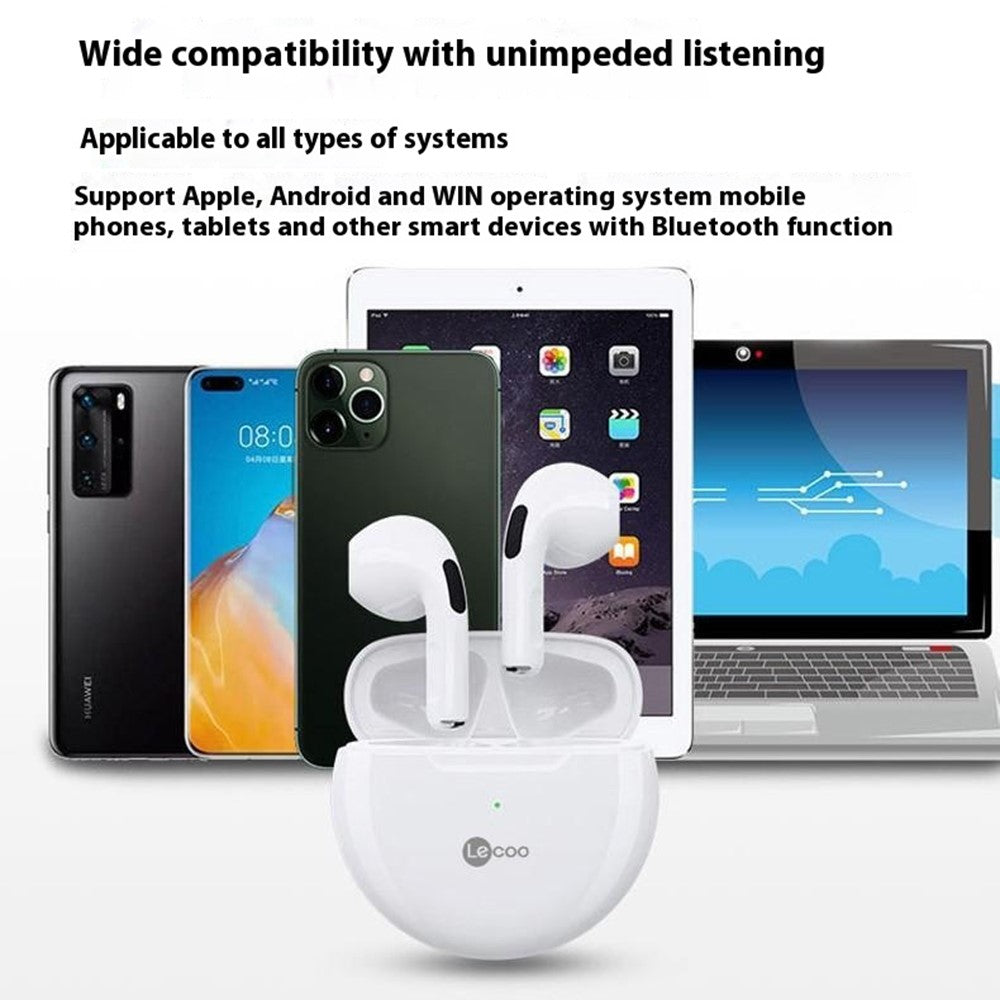 LENOVO LECOO EW305 Semi In-Ear BT Earphones Wireless Headphones Fast Connectivity High Definition Sound Earbuds