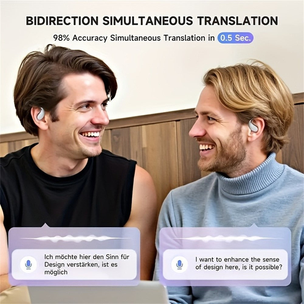 Q39 144 Languages Translation Earbuds HiFi Sound Open Ear Bluetooth-Compatible Music Earphones