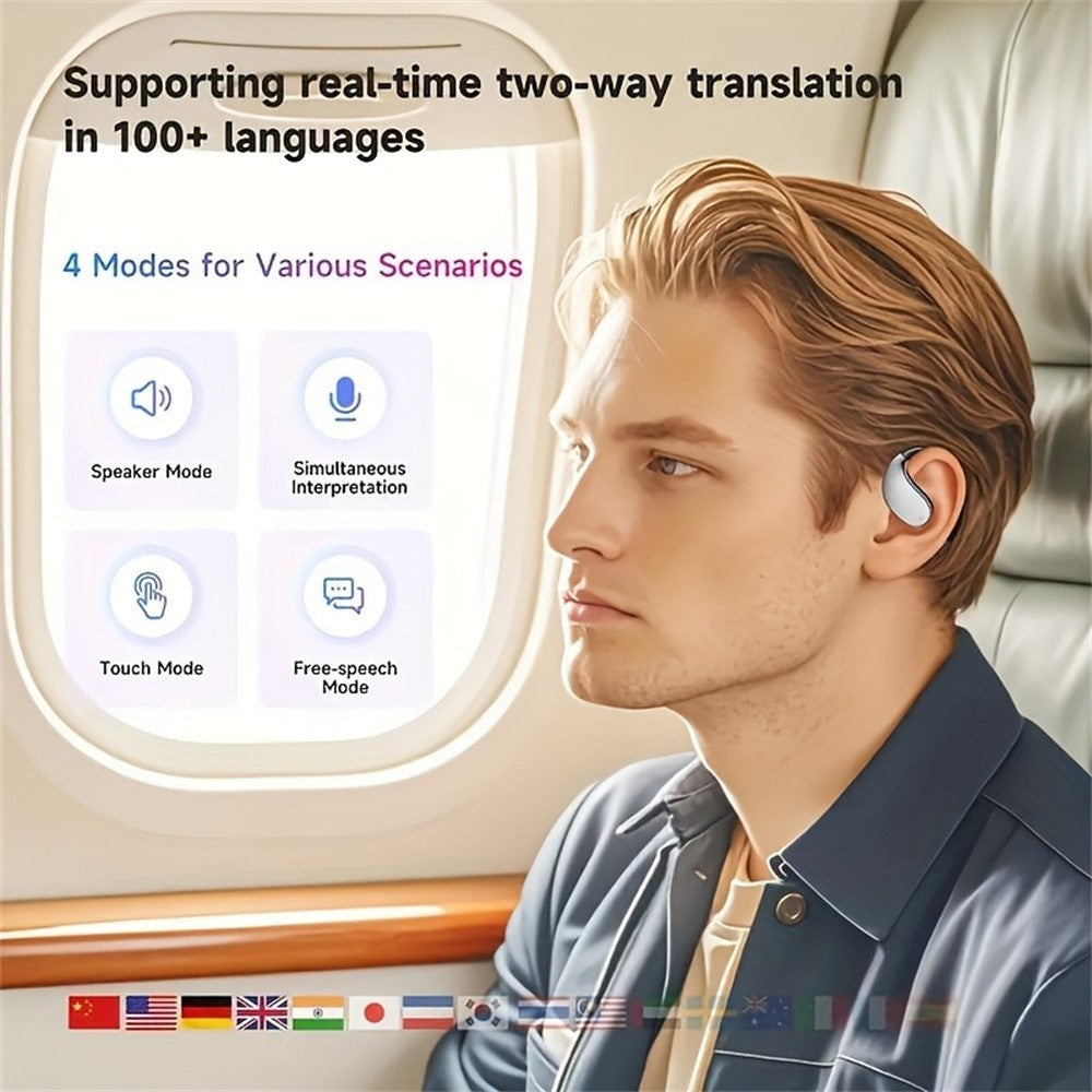 Q39 144 Languages Translation Earbuds HiFi Sound Open Ear Bluetooth-Compatible Music Earphones