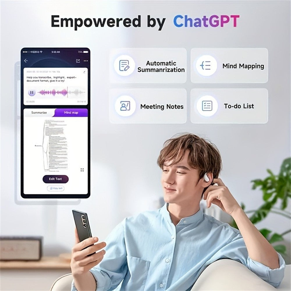 Q39 144 Languages Translation Earbuds HiFi Sound Open Ear Bluetooth-Compatible Music Earphones