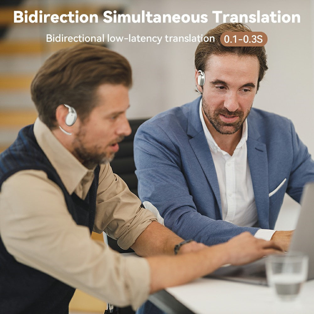 V18 Real-Time Translation Earphones Global Travel Meetings 200+ Languages Translation Headset